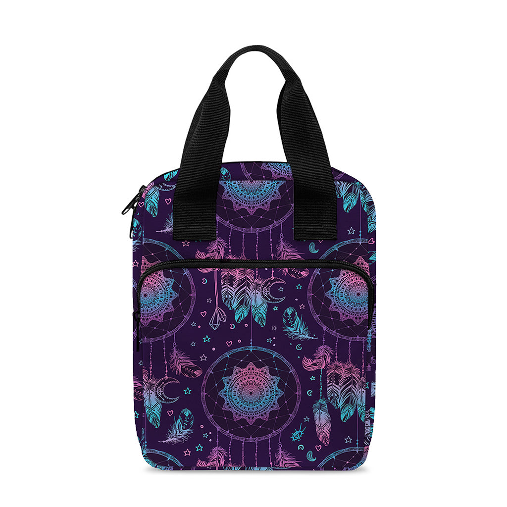 Purple And Teal Dream Catcher Print Bible Tote Bag