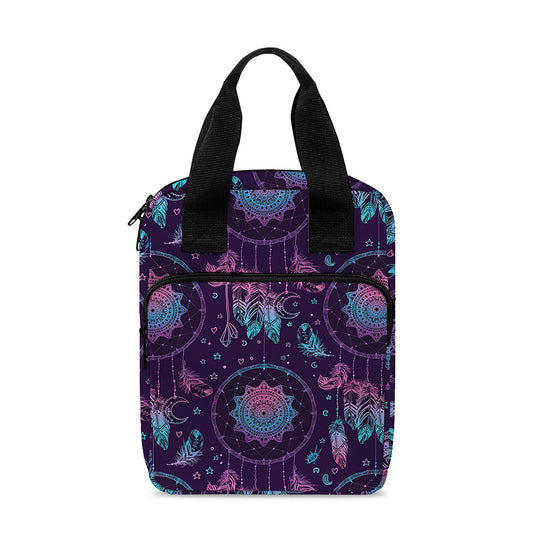 Purple And Teal Dream Catcher Print Bible Tote Bag