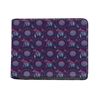 Purple And Teal Dream Catcher Print Bifold Wallet