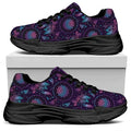 Purple And Teal Dream Catcher Print Black Chunky Shoes
