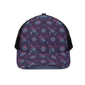 Purple And Teal Dream Catcher Print Black Mesh Trucker Hat