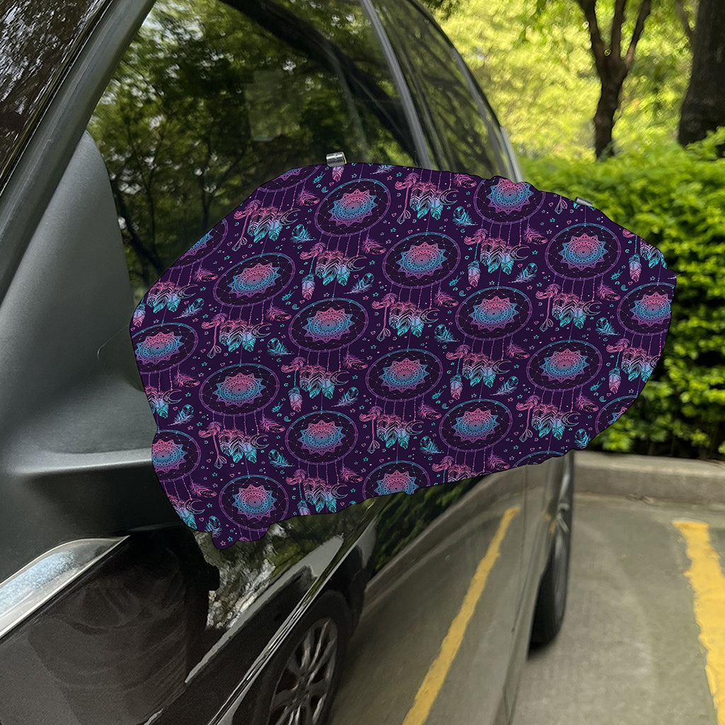 Purple And Teal Dream Catcher Print Car Side Mirror Covers