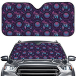 Purple And Teal Dream Catcher Print Car Windshield Sun Shade