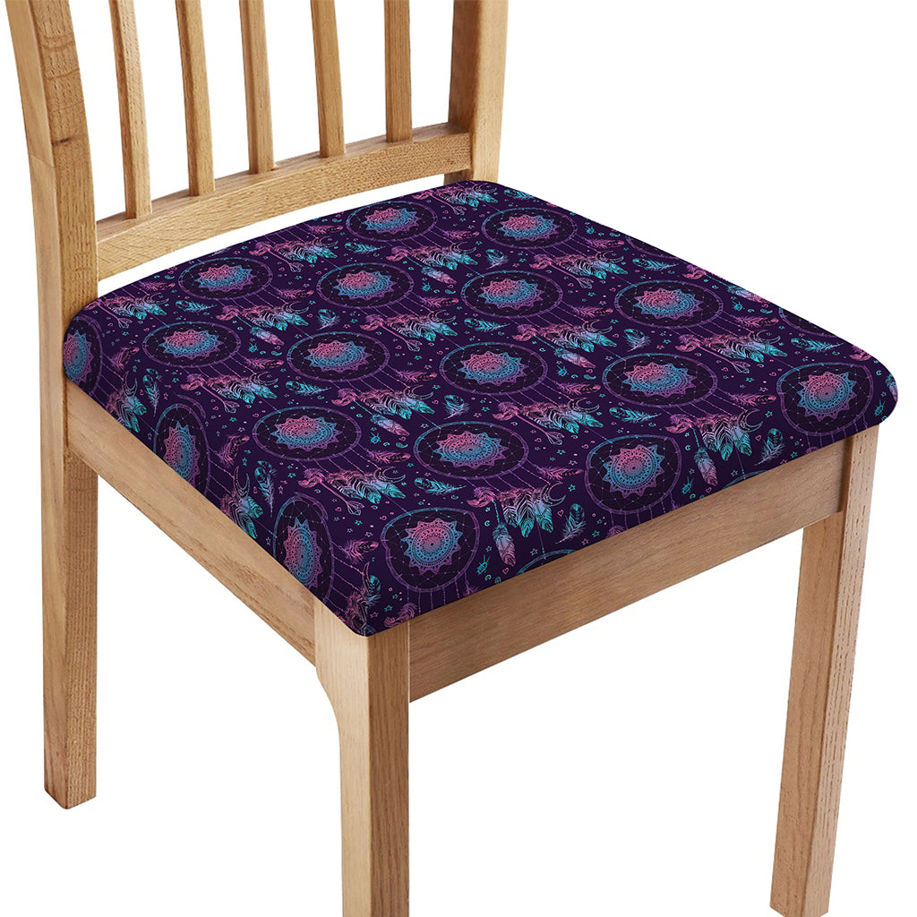Purple And Teal Dream Catcher Print Chair Cushion Cover