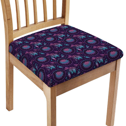 Purple And Teal Dream Catcher Print Chair Cushion Cover