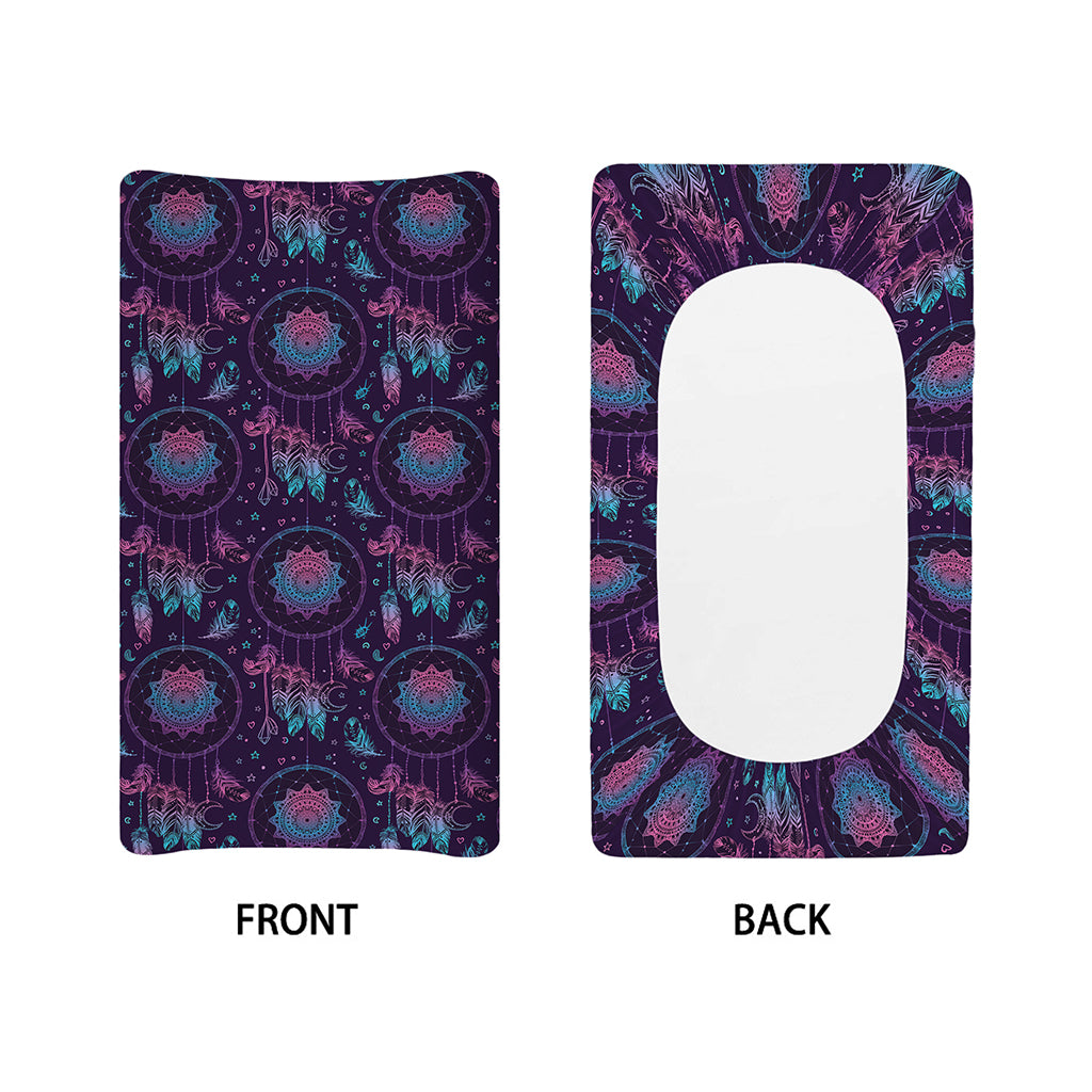 Purple And Teal Dream Catcher Print Changing Pad Cover