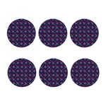 Purple And Teal Dream Catcher Print Coaster Set