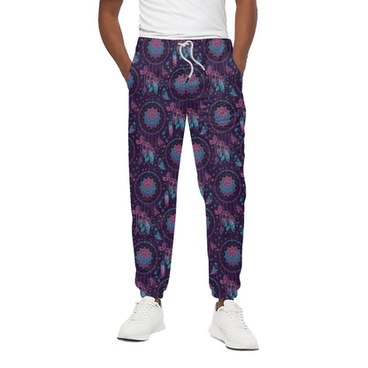 Purple And Teal Dream Catcher Print Cotton Pants