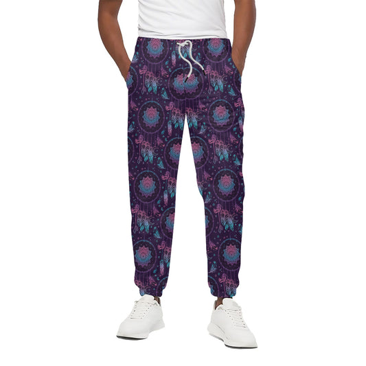 Purple And Teal Dream Catcher Print Cotton Pants