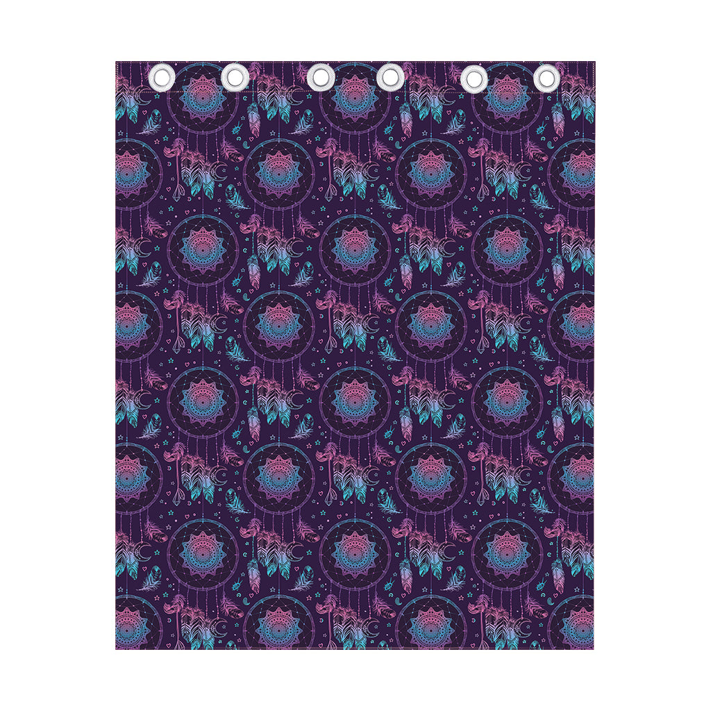 Purple And Teal Dream Catcher Print Curtain
