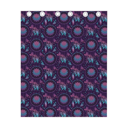 Purple And Teal Dream Catcher Print Curtain