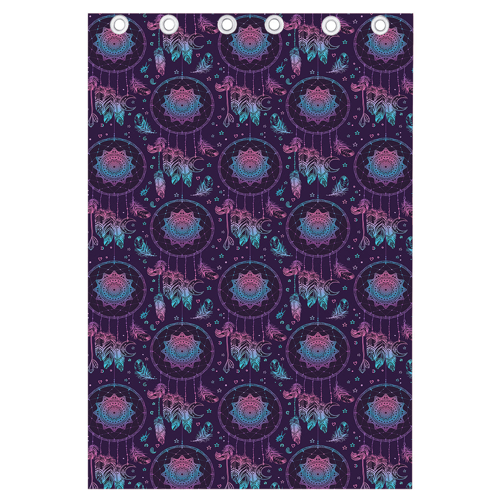 Purple And Teal Dream Catcher Print Curtain