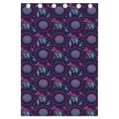 Purple And Teal Dream Catcher Print Curtain