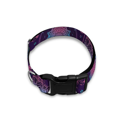Purple And Teal Dream Catcher Print Dog Collar