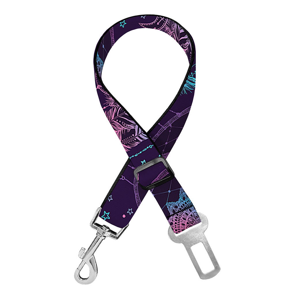 Purple And Teal Dream Catcher Print Dog Seat Belt