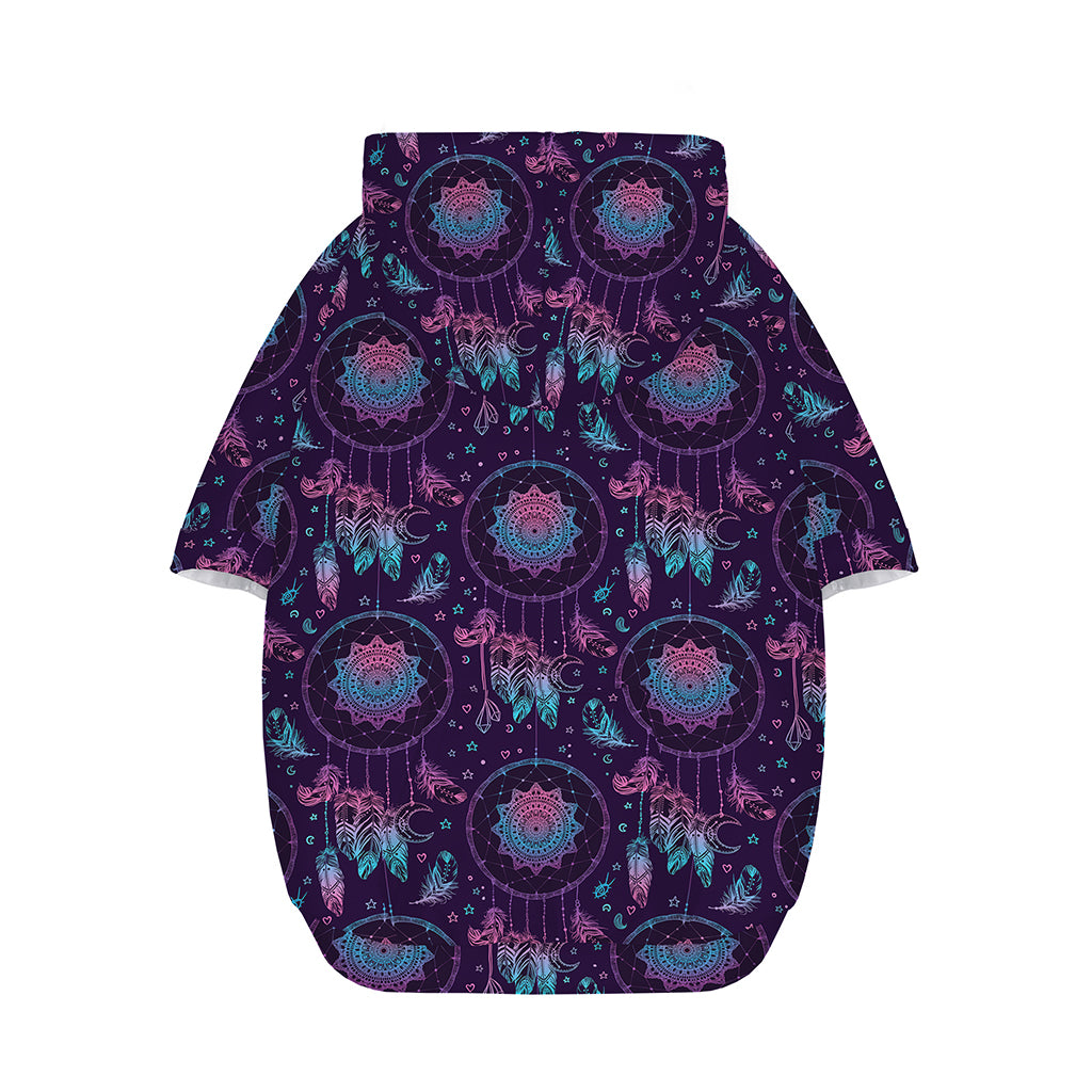 Purple And Teal Dream Catcher Print Dog Zip Up Hoodie