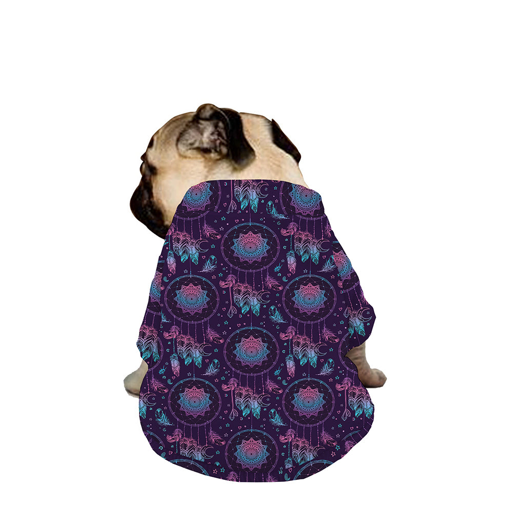 Purple And Teal Dream Catcher Print Dog Zip Up Jacket