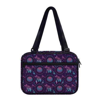 Purple And Teal Dream Catcher Print Double Strap Bible Bag