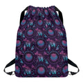 Purple And Teal Dream Catcher Print Drawstring Backpack