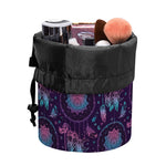 Purple And Teal Dream Catcher Print Drawstring Makeup Bag