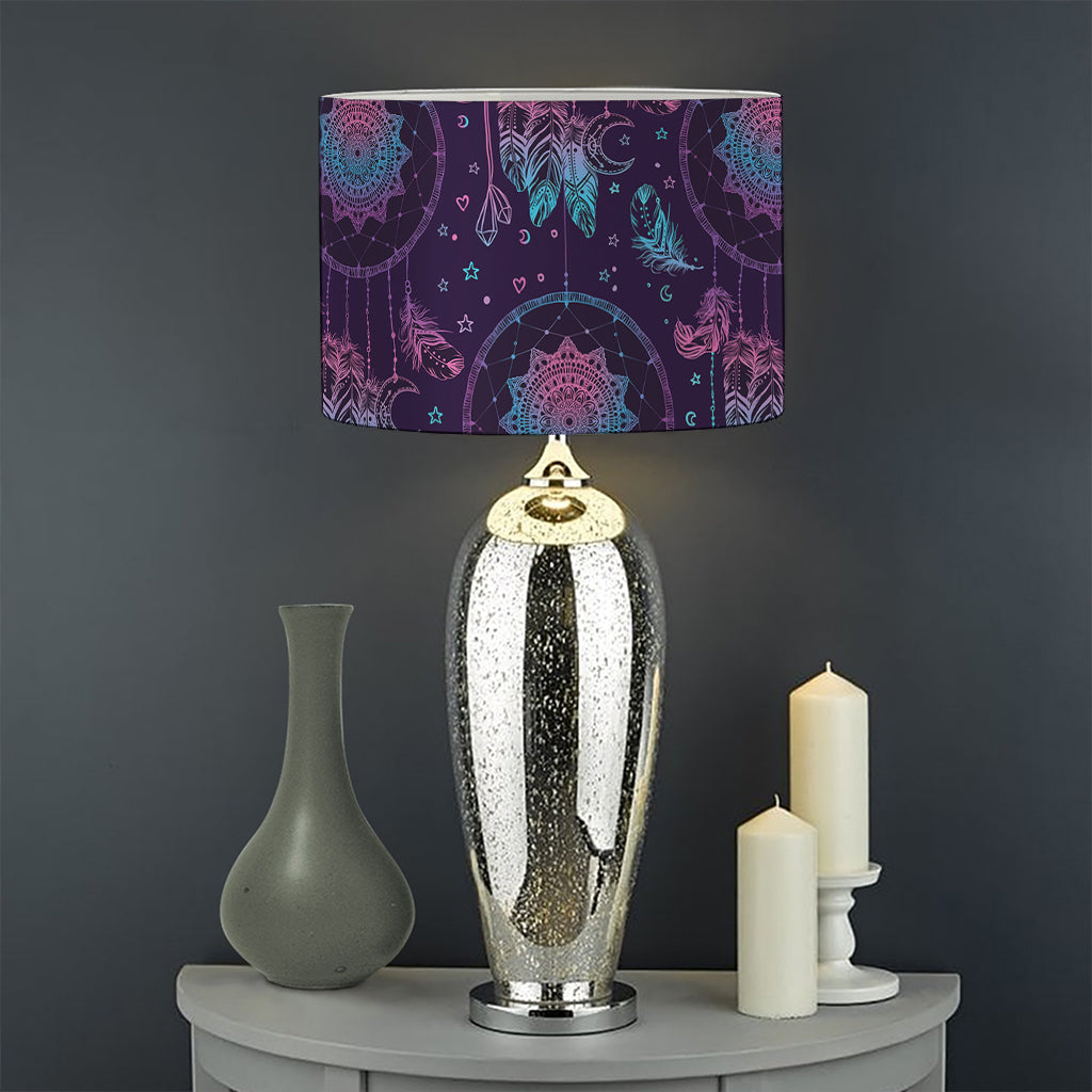 Purple And Teal Dream Catcher Print Drum Lamp Shade