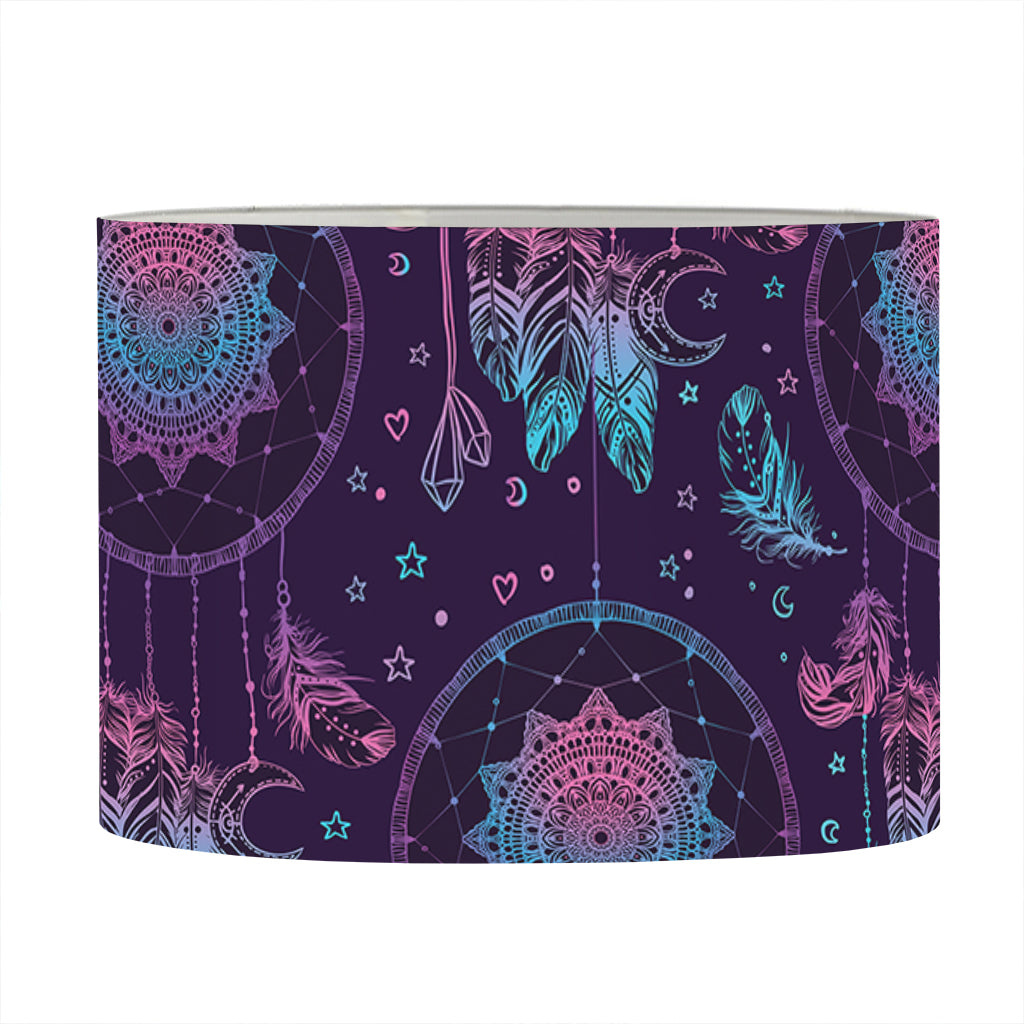 Purple And Teal Dream Catcher Print Drum Lamp Shade
