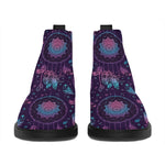 Purple And Teal Dream Catcher Print Flat Ankle Boots