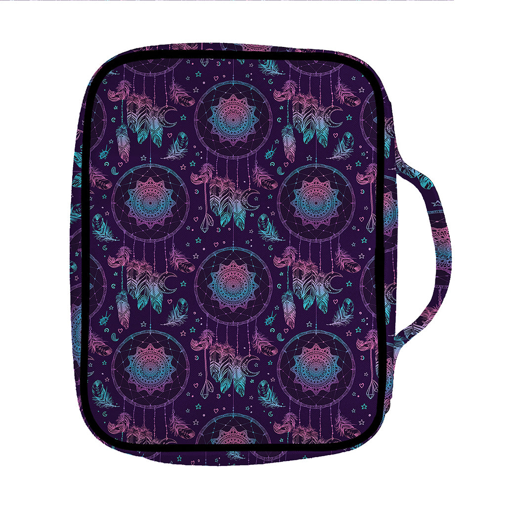 Purple And Teal Dream Catcher Print Front Pocket Bible Bag