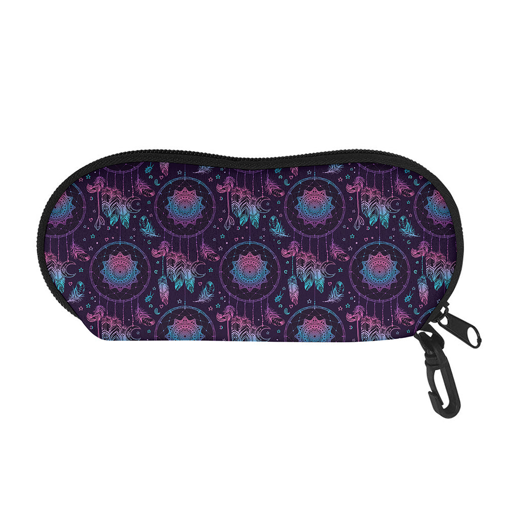 Purple And Teal Dream Catcher Print Glasses Case