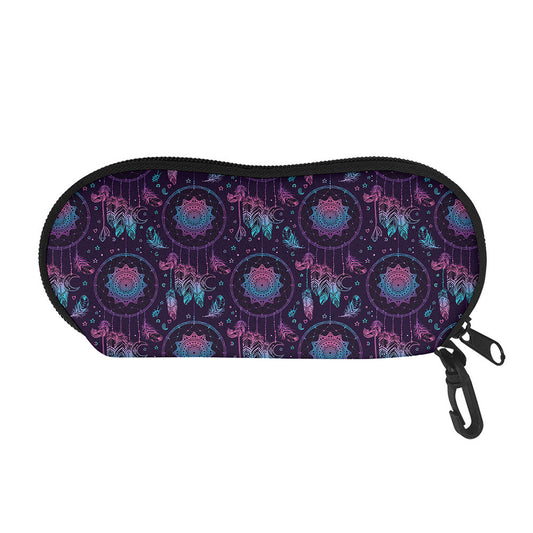 Purple And Teal Dream Catcher Print Glasses Case