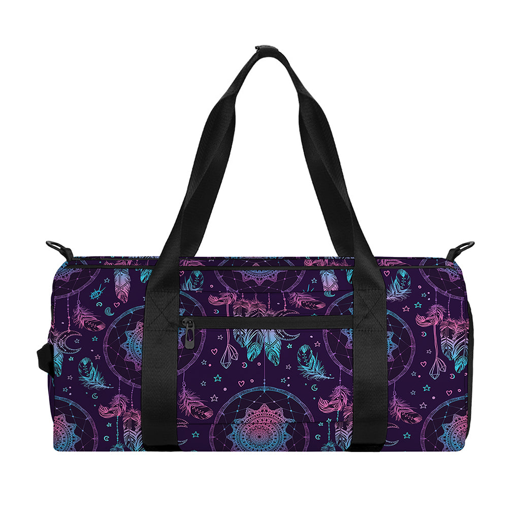 Purple And Teal Dream Catcher Print Gym Bag