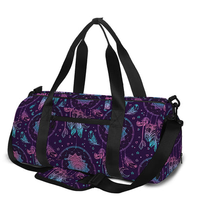 Purple And Teal Dream Catcher Print Gym Bag