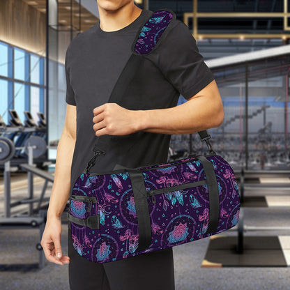Purple And Teal Dream Catcher Print Gym Bag