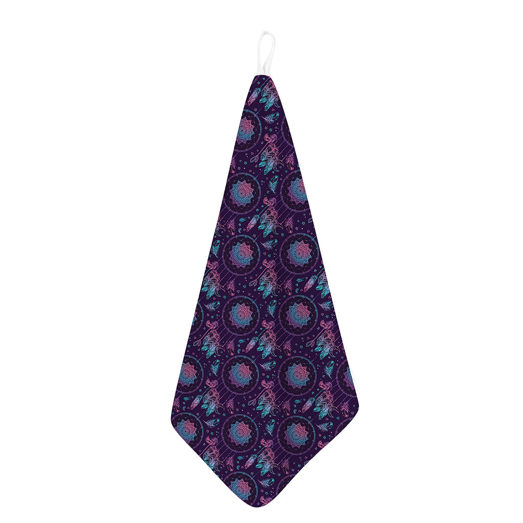 Purple And Teal Dream Catcher Print Hand Towel