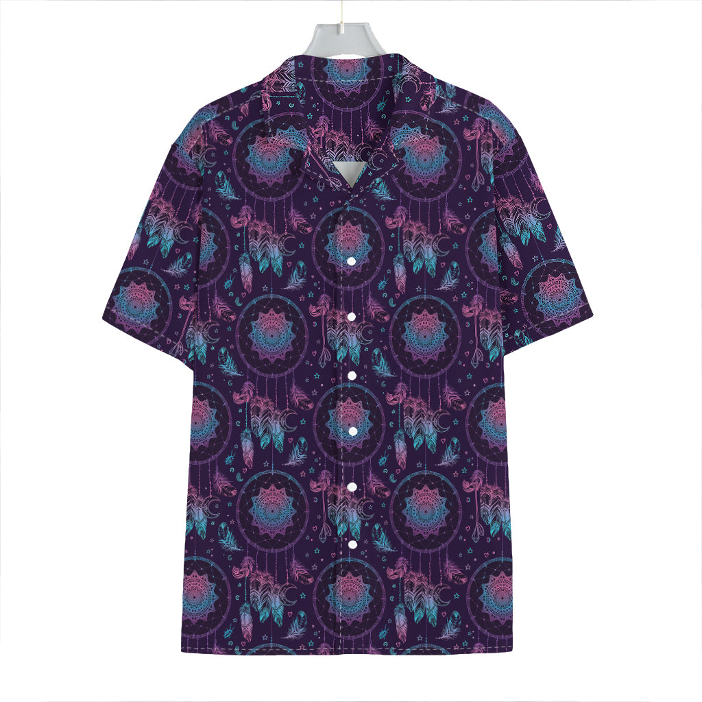 Purple And Teal Dream Catcher Print Hawaiian Shirt