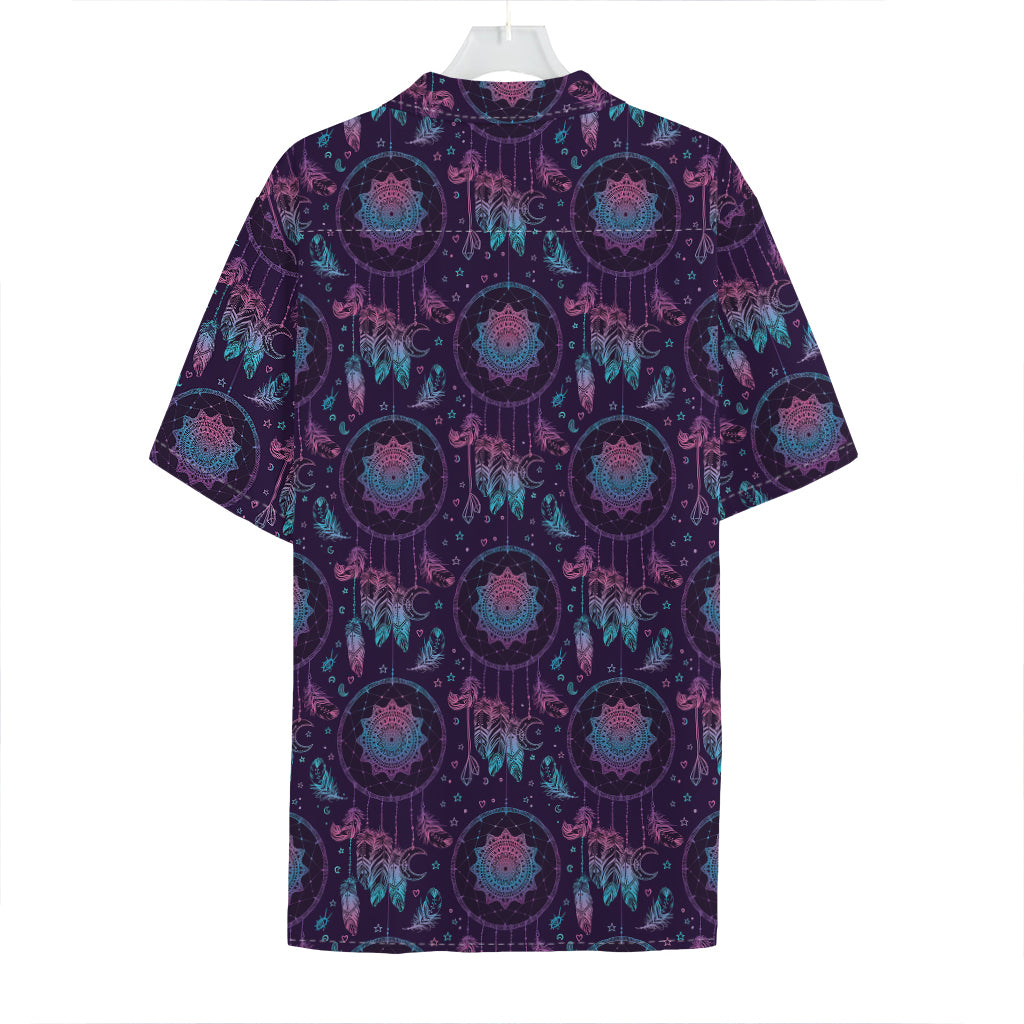 Purple And Teal Dream Catcher Print Hawaiian Shirt