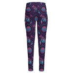 Purple And Teal Dream Catcher Print High-Waisted Pocket Leggings