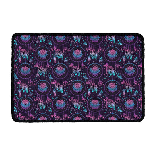 Purple And Teal Dream Catcher Print Kitchen Mat