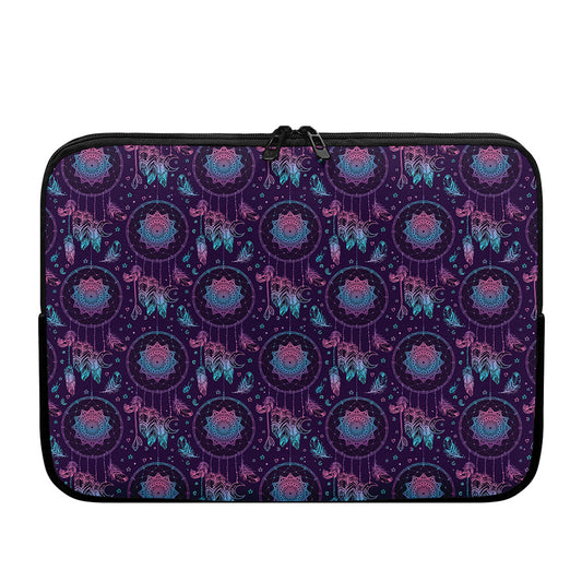 Purple And Teal Dream Catcher Print Laptop Sleeve