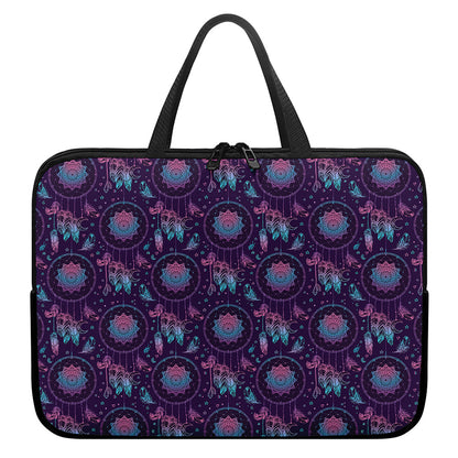 Purple And Teal Dream Catcher Print Laptop Sleeve With Handle