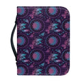 Purple And Teal Dream Catcher Print Leather Bible Cover