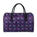 Purple And Teal Dream Catcher Print Leather Duffel Bag