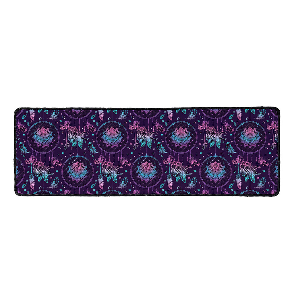 Purple And Teal Dream Catcher Print Long Kitchen Mat