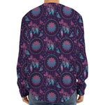 Purple And Teal Dream Catcher Print Long Sleeve Baseball Jersey