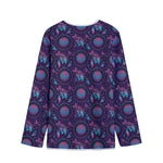 Purple And Teal Dream Catcher Print Long Sleeve Short Coat