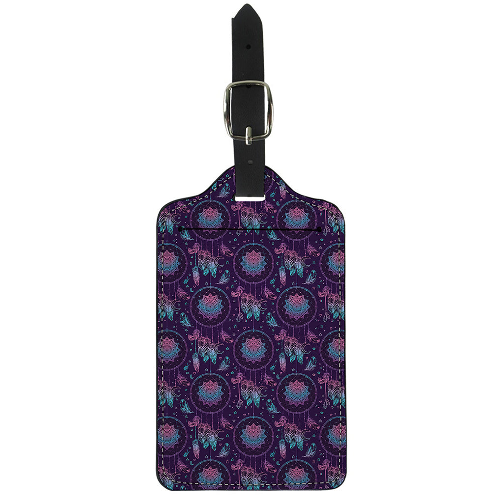 Purple And Teal Dream Catcher Print Luggage Tag