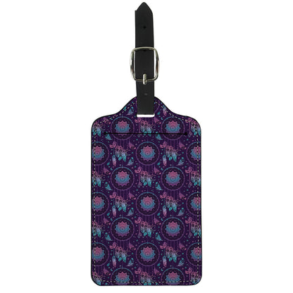 Purple And Teal Dream Catcher Print Luggage Tag