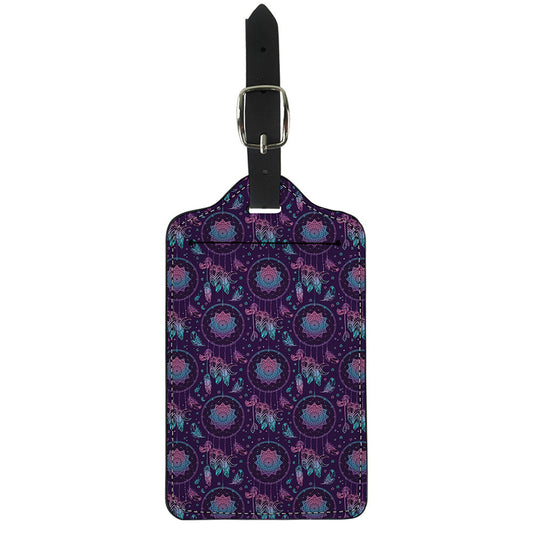 Purple And Teal Dream Catcher Print Luggage Tag