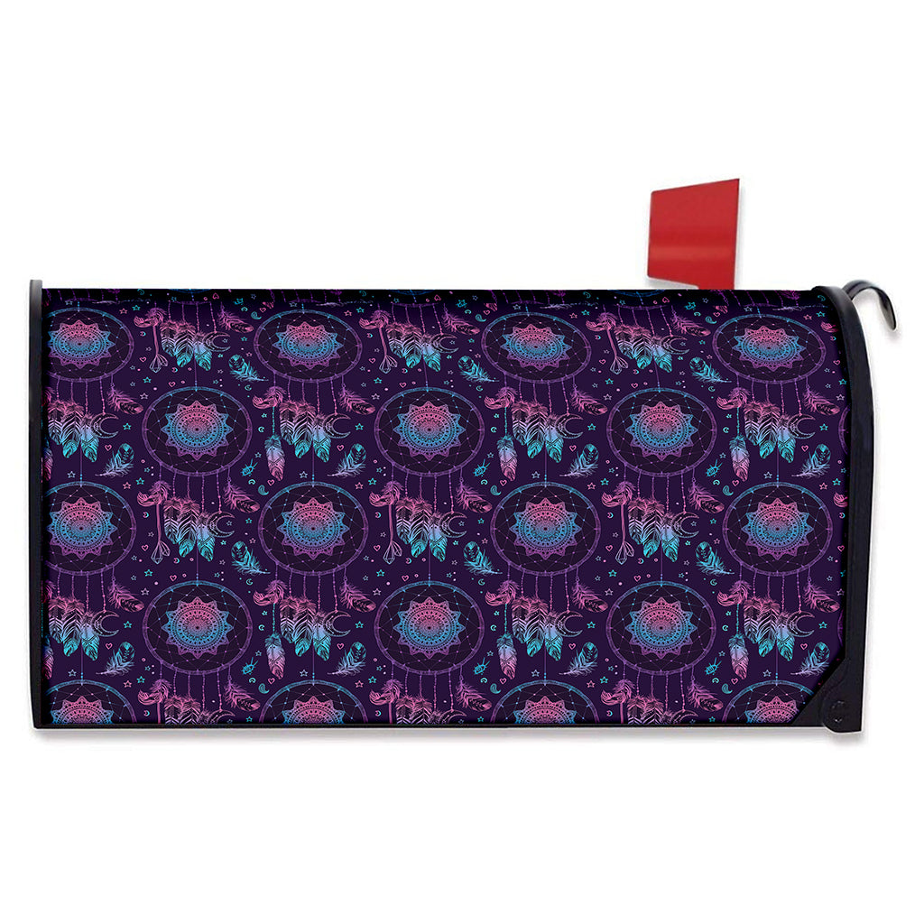 Purple And Teal Dream Catcher Print Mailbox Cover