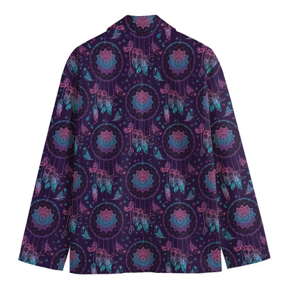 Purple And Teal Dream Catcher Print Men's Blazer